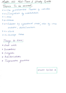 MATH 152 Mid Term 1 Study Guide (Part A)