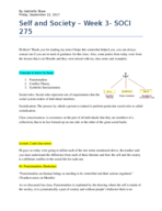 SOCI 275, WEEK 3; CLASS NOTES.