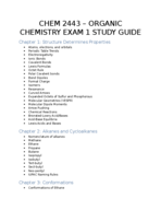 Organic Chemistry Exam 1 Study Guide