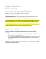Management 201 Week 1 Notes (chapter 1 & 4)
