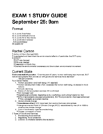 Environmental Science EXAM 1 