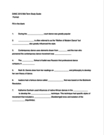 DANC 2010 MidTerm Study Guide