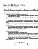 Abnormal Psych September 21 Lecture Notes - Chapter 5