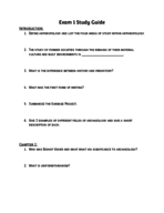 Intro to Archaeology: Exam 1 Study Guide