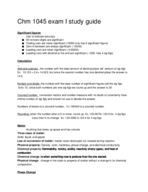 Chm 1045 exam 1 Study Guide