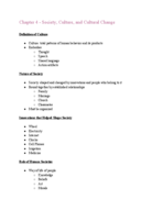 ISS 210 Ch.4 - Society, Culture, and Cultural Change