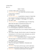 Biometrics 211 Week 2 Notes
