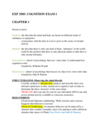 Cognition Exam 1 Study guide