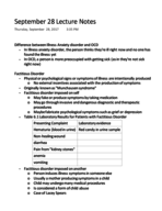 Abnormal Psych September 28 Lecture Notes