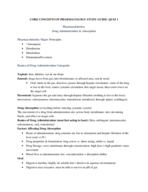 Core Concepts of Pharmacology Study Guide