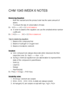 CHM 1045, Week 6 Notes