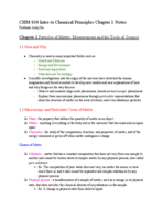Chemistry 030 Chapter 1 Notes 
