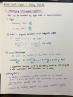 Math 245 Exam 1 Study Guide