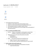Econ 103 Lecture 2 Notes