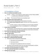 Study Guide Part 1 for Midterm 1