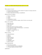 Resume and Cover Letter Notes