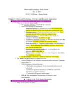 Abnormal Psychology Exam 1 Study Guide