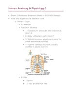 Anatomy Week 6 Notes (9/25-9/29)