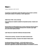 ACCT 110, Week 1 Notes
