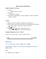 Motion Along a Straight Line