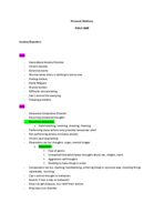 Personal Wellness Notes on Anxiety Disorders