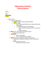 Political Science 40 Week 1 Notes