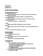 Psychology 105 Exam 2 Study Guide