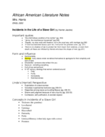 African American Literature Notes