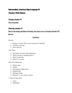 Intermediate American Sign Language II Week 6