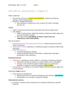 Lecture 10: Learning (Part 1; Ch. 6)