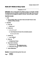 Midterm study guide w/ practice problems