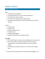 Healthcare Reimbursement, Week 6