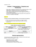 Chapter 7: Segmentation, Targeting and Positioning