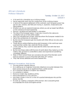 African Literature: Lecture 5