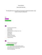 Personal Wellness Mental Health Study Guide