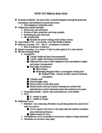 Econ 1011 Midterm Study Guide 2017