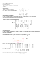 IEA Topic 05 - Matrix Arithmetic & Determinants