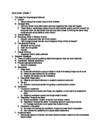 PSY 101- Exam 1 Study Guide