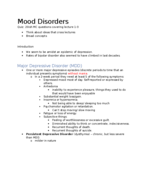 HLTHAGE 1CC3 Week 3: Mood Disorders