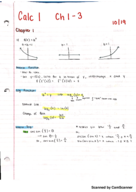 Calculus 10/18 Exam Chapters 1-3