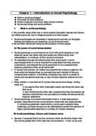 PSYC 325 - social psychology - chap 1 - intro to social psychology