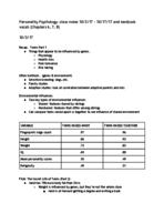 Personality Psych Weeks 6-8