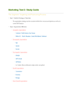 Marketing Study Guide for Test 2