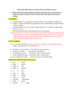 Study guide 2 Spanish Notes Past tense