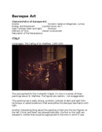 Art 202 Baroque Study Guide