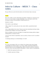 ANTH 202, WEEK 7, CLASS NOTES