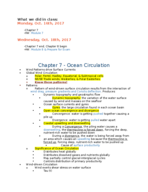Oceanography (GEOL 1550) w/ Dr. Mallinson -- Week 9 Class Notes