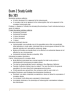 Bio 303, Exam 2 guide