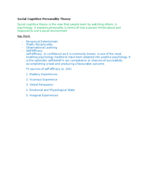 Social Cognitive Personality Theory 