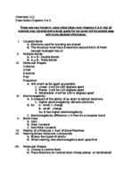 Chemistry 111/ Week 10 - 10/23 Chapters 4&5 (Brief)